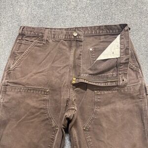 Carhartt Double Knees Pants Men's 36x30 Carpenter Workwear Light Wash Brown